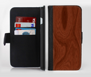 The Red Mahogany Wood Ink-Fuzed Leather Folding Wallet Credit-Card Case for the Apple iPhone 6/6s, 6/6s Plus, 5/5s and 5c