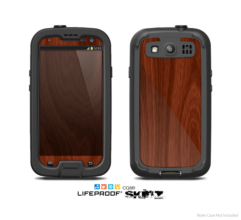 The Red Mahogany Wood Skin For The Samsung Galaxy S3 LifeProof Case