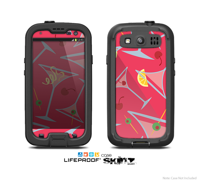 The Red Martini Drinks With Lemons Skin For The Samsung Galaxy S3 LifeProof Case