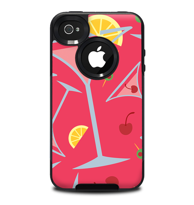 The Red Martini Drinks With Lemons Skin for the iPhone 4-4s OtterBox Commuter Case