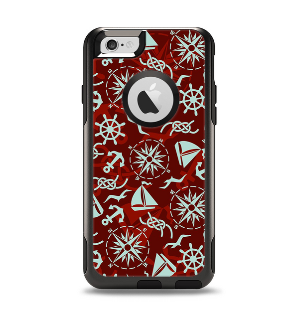 The Red Nautica Collage Apple iPhone 6 Otterbox Commuter Case Skin Set