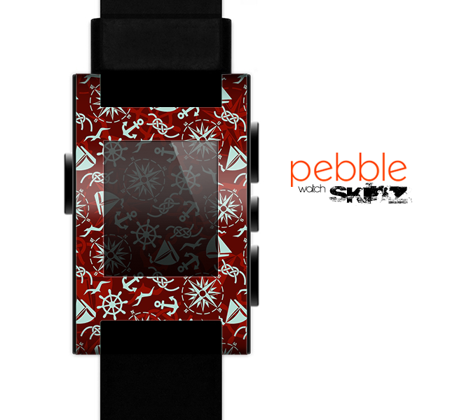 The Red Nautica Collage Skin for the Pebble SmartWatch
