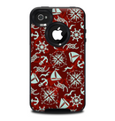 The Red Nautica Collage Skin for the iPhone 4-4s OtterBox Commuter Case