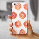 The Red Orange Watercolor Daisies iPhone 6/6s or 6/6s Plus 2-Piece Hybrid INK-Fuzed Case