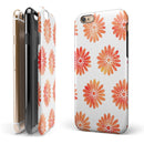 The Red Orange Watercolor Daisies iPhone 6/6s or 6/6s Plus 2-Piece Hybrid INK-Fuzed Case