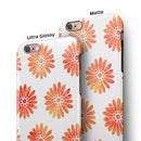 The Red Orange Watercolor Daisies iPhone 6/6s or 6/6s Plus 2-Piece Hybrid INK-Fuzed Case