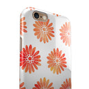 The Red Orange Watercolor Daisies iPhone 6/6s or 6/6s Plus 2-Piece Hybrid INK-Fuzed Case