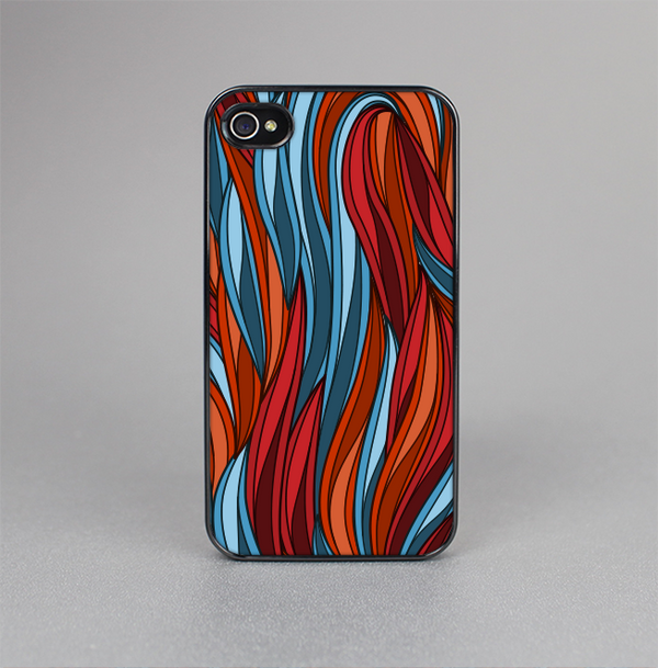 The Red, Orange and Blue Vector Strands Skin-Sert for the Apple iPhone 4-4s Skin-Sert Case