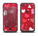 The Red Sketched Love Hearts Illustrastion Apple iPhone 6/6s LifeProof Fre Case Skin Set
