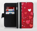 The Red Sketched Love Hearts Illustrastion Ink-Fuzed Leather Folding Wallet Credit-Card Case for the Apple iPhone 6/6s, 6/6s Plus, 5/5s and 5c
