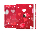 The Red Sketched Love Hearts Illustrastion Full Body Skin Set for the Apple iPad Mini 3