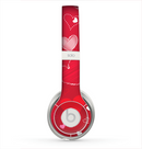 The Red Sketched Love Hearts Illustrastion Skin for the Beats by Dre Solo 2 Headphones