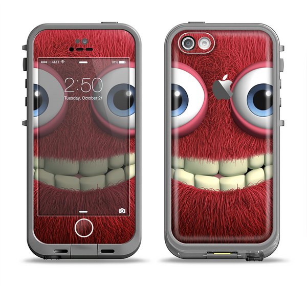 The Red Smiling Fuzzy Wuzzy Apple iPhone 5c LifeProof Fre Case Skin Set