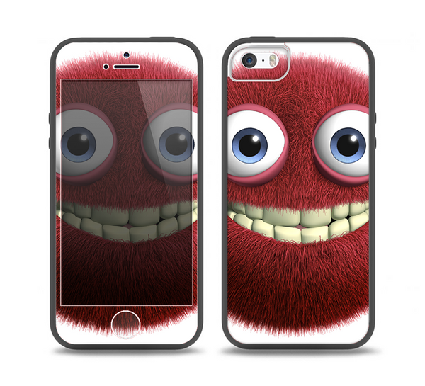 The Red Smiling Fuzzy Wuzzy Skin Set for the iPhone 5-5s Skech Glow Case