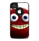 The Red Smiling Fuzzy Wuzzy Skin for the iPhone 4-4s OtterBox Commuter Case