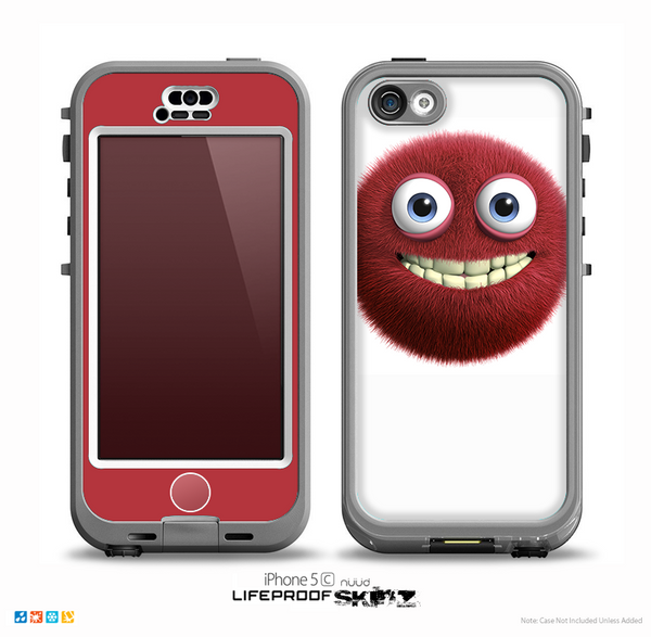The Red Smiling Fuzzy Wuzzy Skin for the iPhone 5c nüüd LifeProof Case