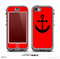 The Red & Solid Black Anchor Silhouette Skin for the iPhone 5c nüüd LifeProof Case