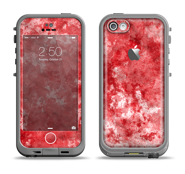 The Red Splotted Paint Texture Apple iPhone 5c LifeProof Fre Case Skin Set
