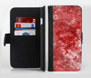 The Red Splotted Paint Texture Ink-Fuzed Leather Folding Wallet Credit-Card Case for the Apple iPhone 6/6s, 6/6s Plus, 5/5s and 5c