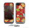 The Red Striped Vector Floral Design Skin for the Apple iPhone 5c LifeProof Case