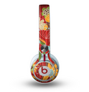 The Red Striped Vector Floral Design Skin for the Beats by Dre Mixr Headphones