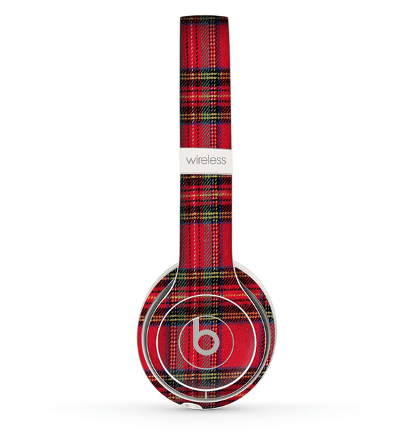 The Red Stuart Tartan Plaid Fabric Pattern Skin Set for the Beats by Dre Solo 2 Wireless Headphones