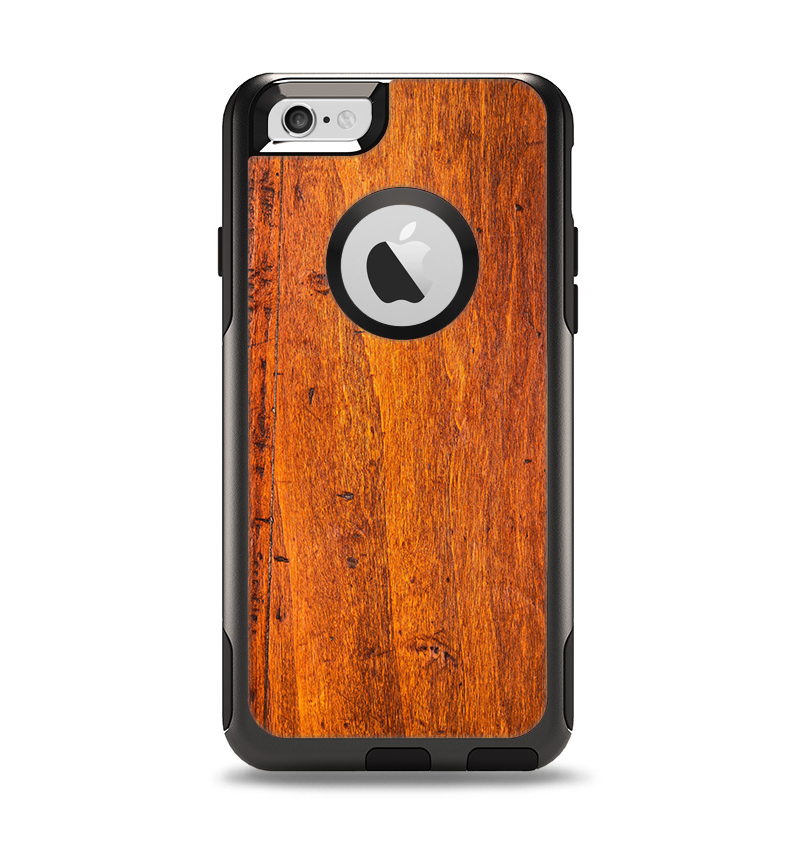 The Red Tinted WoodGrain Apple iPhone 6 Otterbox Commuter Case Skin Set