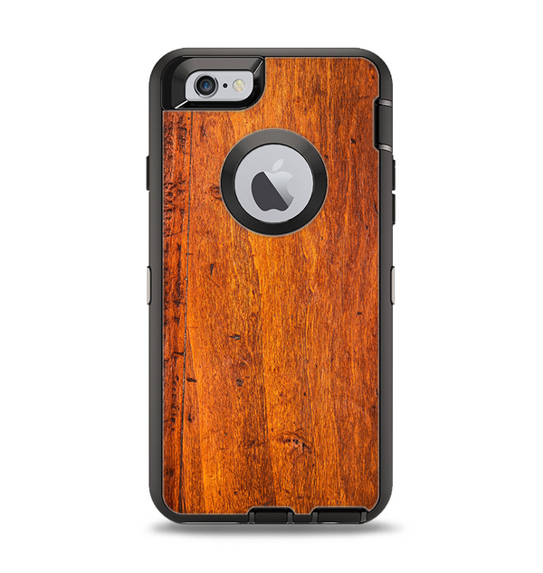 The Red Tinted WoodGrain Apple iPhone 6 Otterbox Defender Case Skin Set