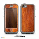 The Red Tinted WoodGrain Skin for the iPhone 5c nüüd LifeProof Case
