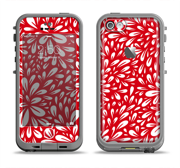 The Red Vector Floral Sprout Apple iPhone 5c LifeProof Fre Case Skin Set
