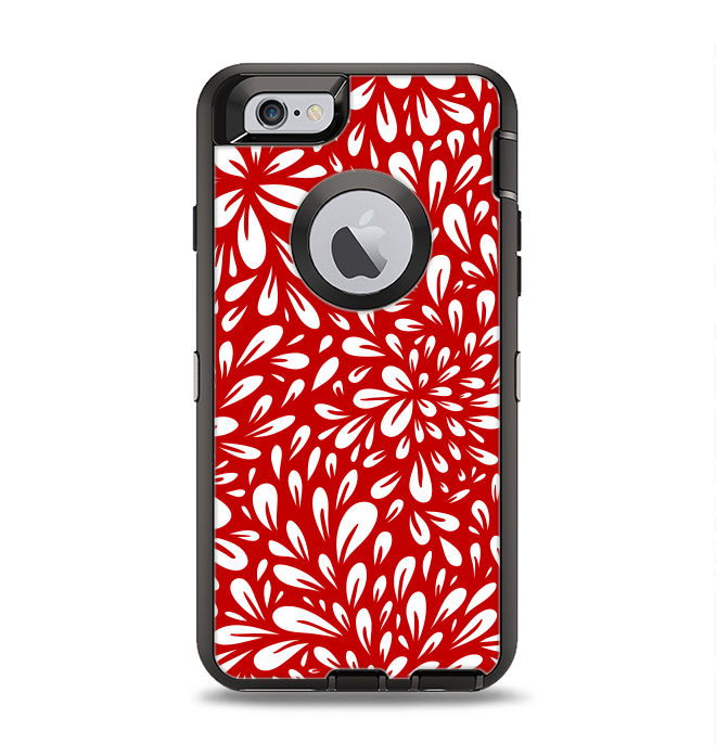 The Red Vector Floral Sprout Apple iPhone 6 Otterbox Defender Case Skin Set