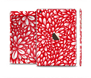 The Red Vector Floral Sprout Full Body Skin Set for the Apple iPad Mini 3