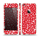 The Red Vector Floral Sprout Skin Set for the Apple iPhone 5s