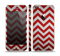 The Red Vintage Chevron Pattern Skin Set for the Apple iPhone 5s