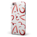 The Red Watercolor Glyphics iPhone 6/6s or 6/6s Plus 2-Piece Hybrid INK-Fuzed Case