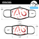 The Red Watercolor Glyphics - Made in USA Mouth Cover Unisex Anti-Dust Cotton Blend Reusable & Washable Face Mask with Adjustable Sizing for Adult or Child