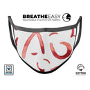 The Red Watercolor Glyphics - Made in USA Mouth Cover Unisex Anti-Dust Cotton Blend Reusable & Washable Face Mask with Adjustable Sizing for Adult or Child