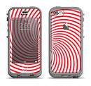 The Red & White Hypnotic Swirl Apple iPhone 5c LifeProof Nuud Case Skin Set