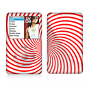 The Red & White Hypnotic Swirl Skin For The Apple iPod Classic