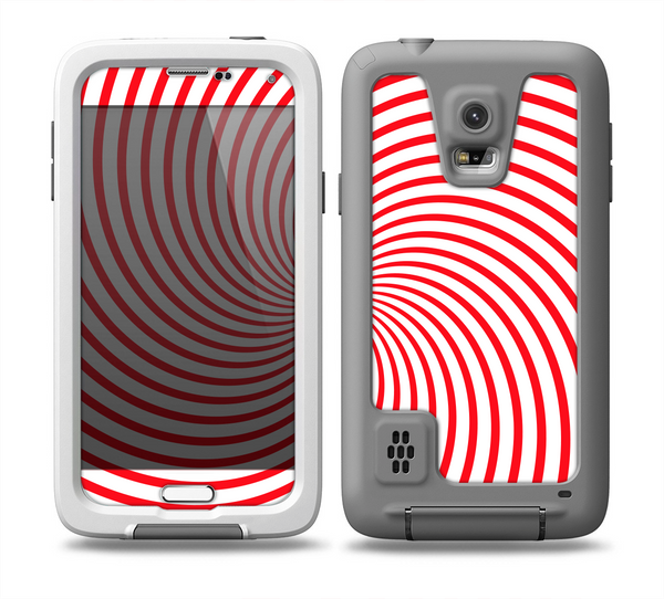 The Red & White Hypnotic Swirl Skin for the Samsung Galaxy S5 frē LifeProof Case