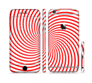 The Red & White Hypnotic Swirl Sectioned Skin Series for the Apple iPhone 6s Plus