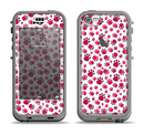 The Red & White Paw Prints Apple iPhone 5c LifeProof Nuud Case Skin Set