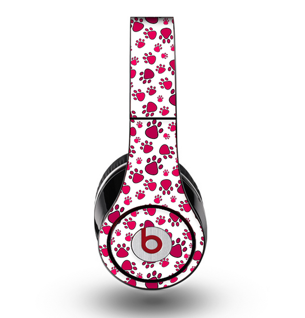The Red & White Paw Prints Skin for the Original Beats by Dre Studio Headphones