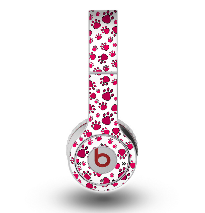 The Red & White Paw Prints Skin for the Original Beats by Dre Wireless Headphones