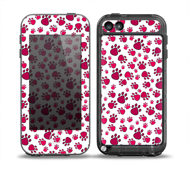 The Red & White Paw Prints Skin for the iPod Touch 5th Generation frē LifeProof Case
