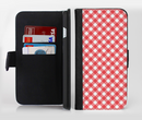 The Red & White Plaid Ink-Fuzed Leather Folding Wallet Credit-Card Case for the Apple iPhone 6/6s, 6/6s Plus, 5/5s and 5c