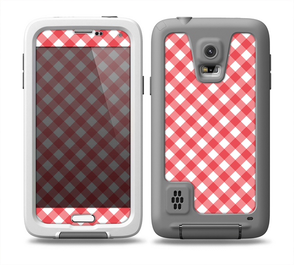 The Red & White Plaid Skin for the Samsung Galaxy S5 frē LifeProof Case