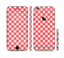 The Red & White Plaid Sectioned Skin Series for the Apple iPhone 6s Plus