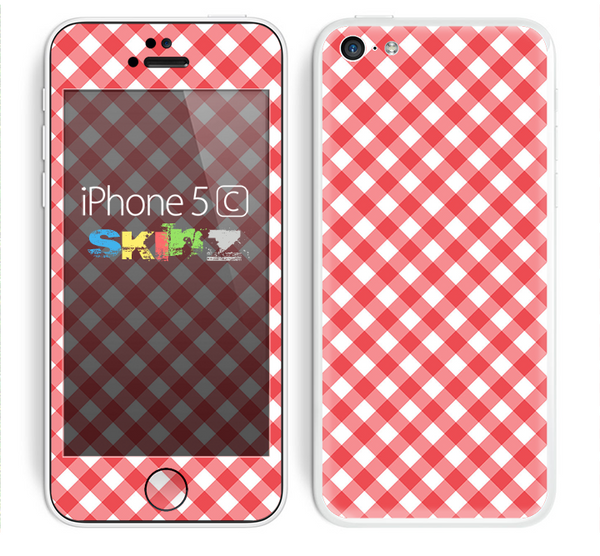 The Red & White Plaid Skin for the Apple iPhone 5c