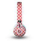 The Red & White Plaid Skin for the Beats by Dre Mixr Headphones